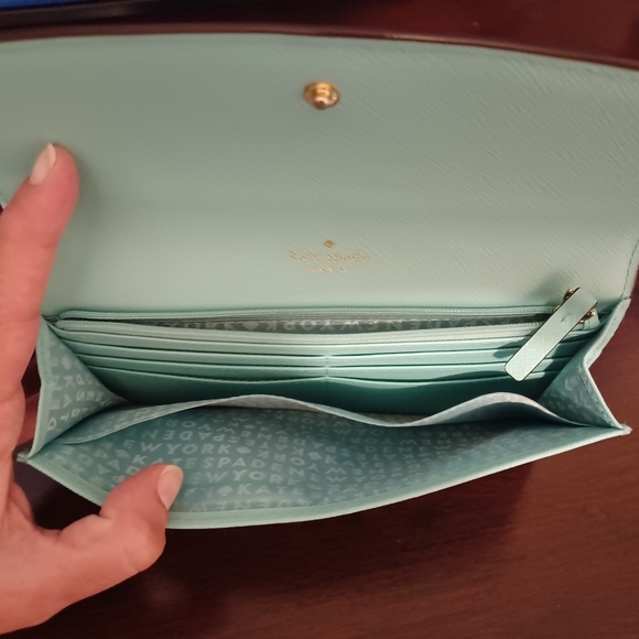 Kate Spade Blue/Mint Leather Wallet - Picture 6 of 9